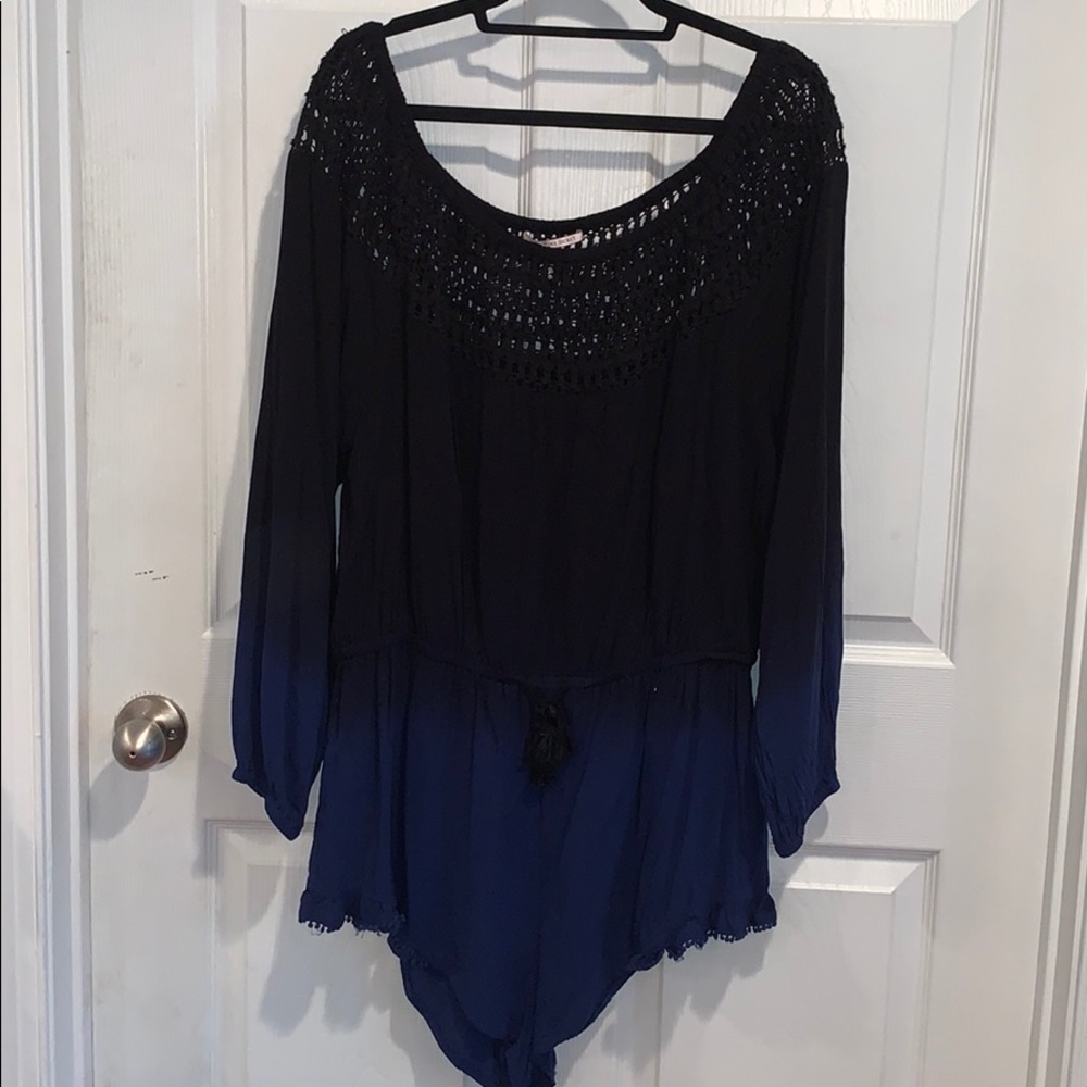 Victoria’s Secret Romper- Black and Blue Ombré